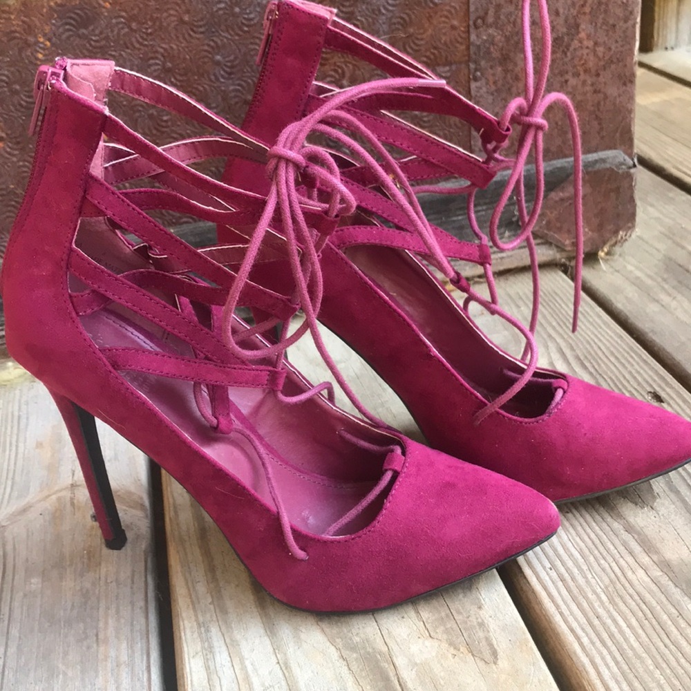 π₯³ Host Pick π₯³ - Charlotte Russe Stella Zip Back Heels Women size 8 - Picture 6 of 16